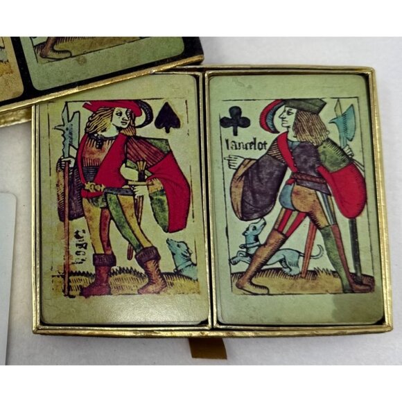 Vintage Congress Playing Cards Boxed Medieval SIr Lancelot Hogier Valet Jack Art - Picture 3 of 4
